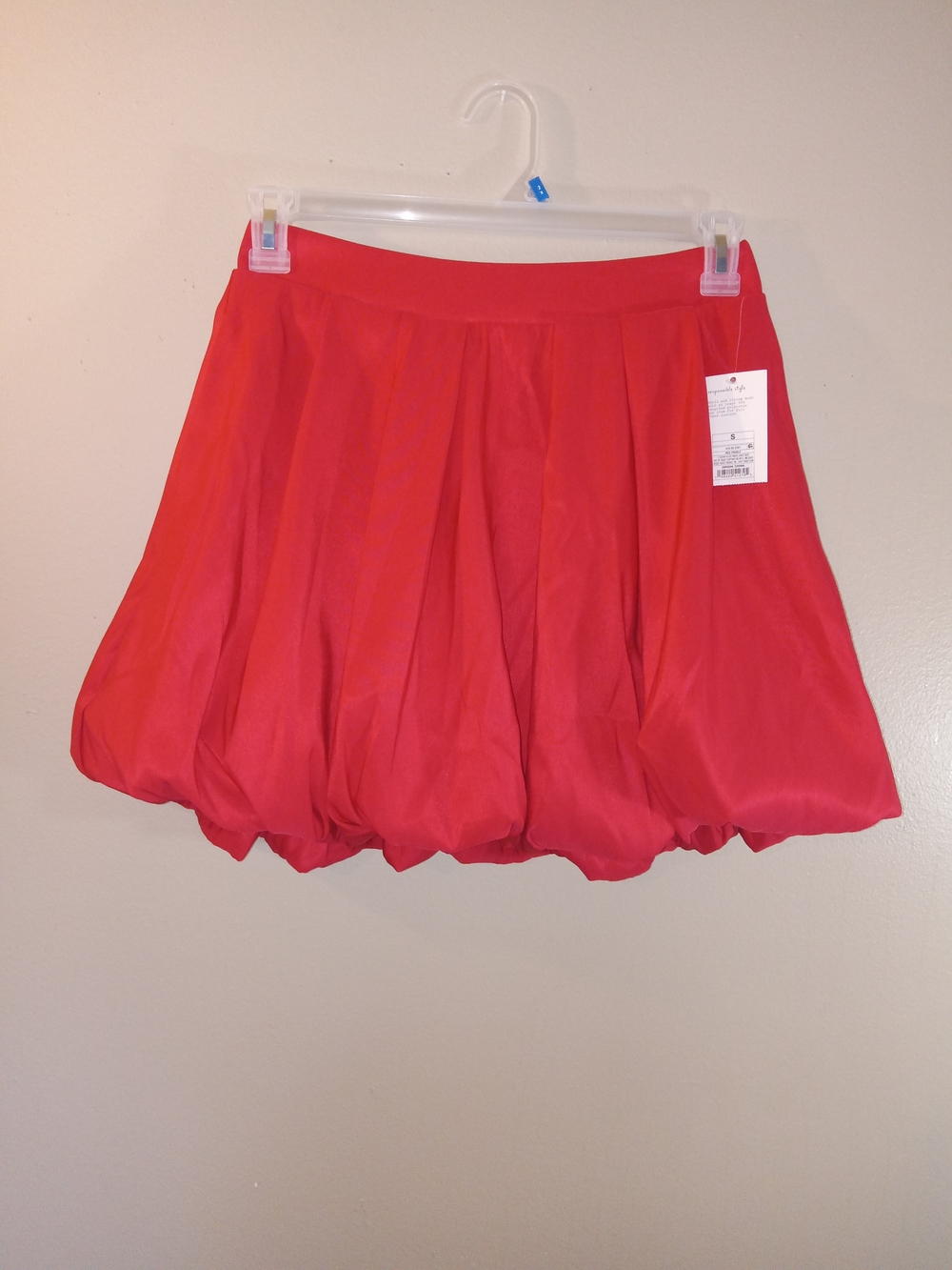 a new day Red Bubble Hem Skirt